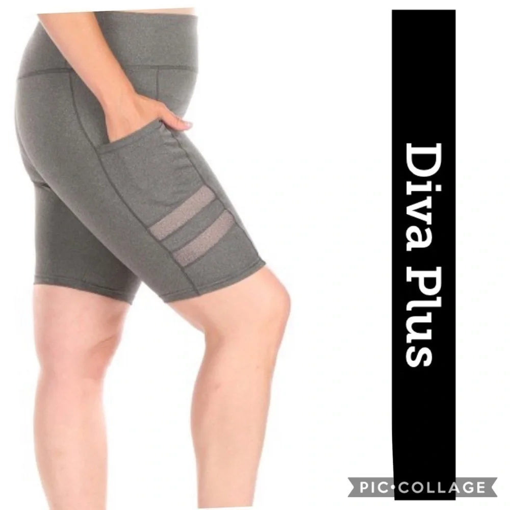 Diva Plus Gray Biker/Workout Shorts